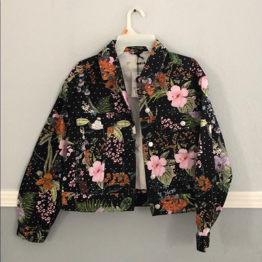 Vintage Top Shop Embroidered Jeans Jacket